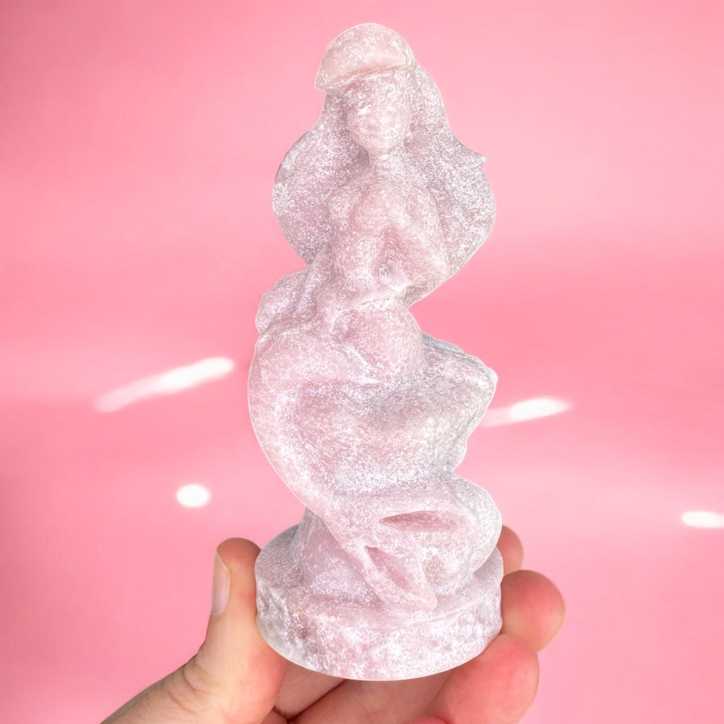 Pink Opal Ariel Carving