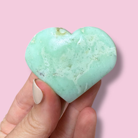 Australian Chrysoprase Heart Carving