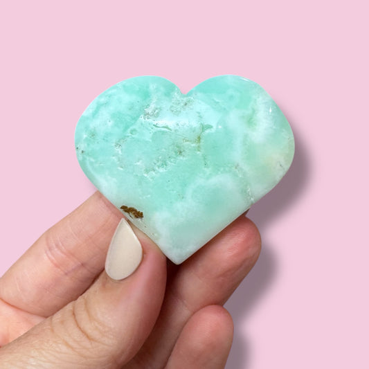 Australian Chrysoprase Heart Carving