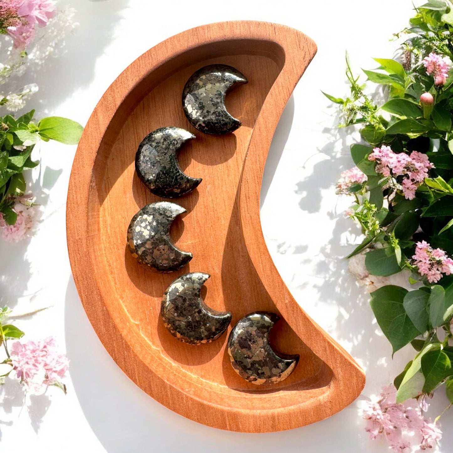 Pyrite Moon Carvings