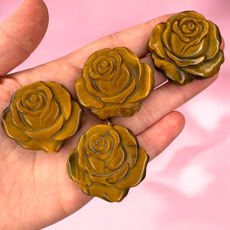 Tigers Eye Rose Carving | Intuitively Chosen