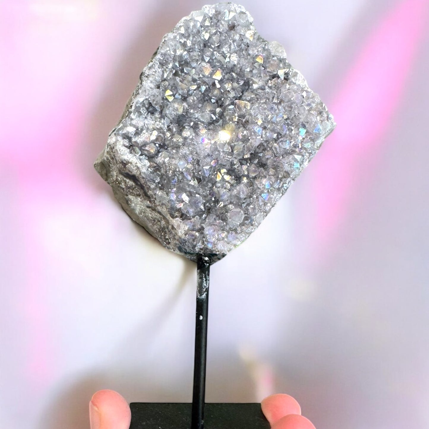 Aura Amethyst Cluster on Stand (n)