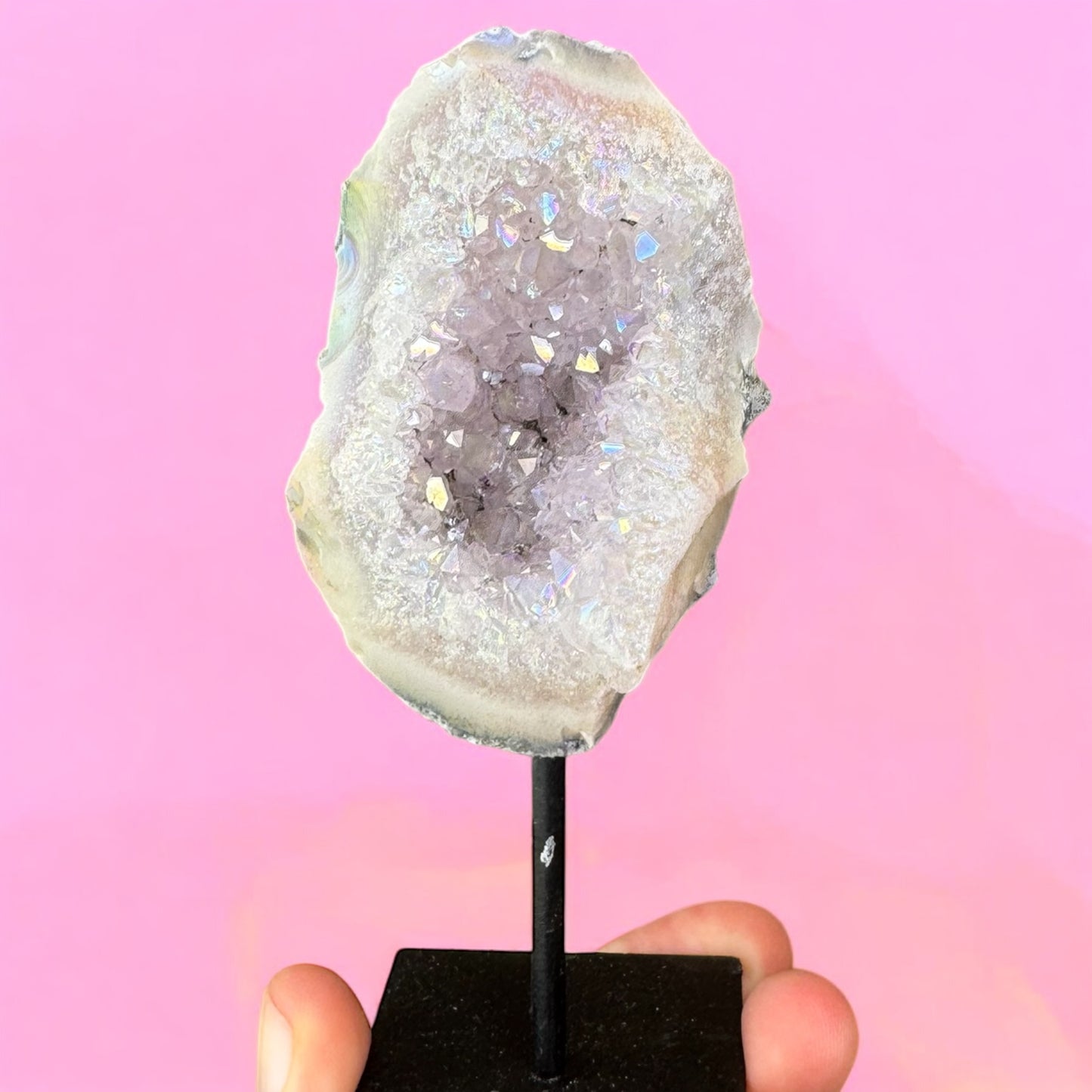 Aura Amethyst Cluster on Stand