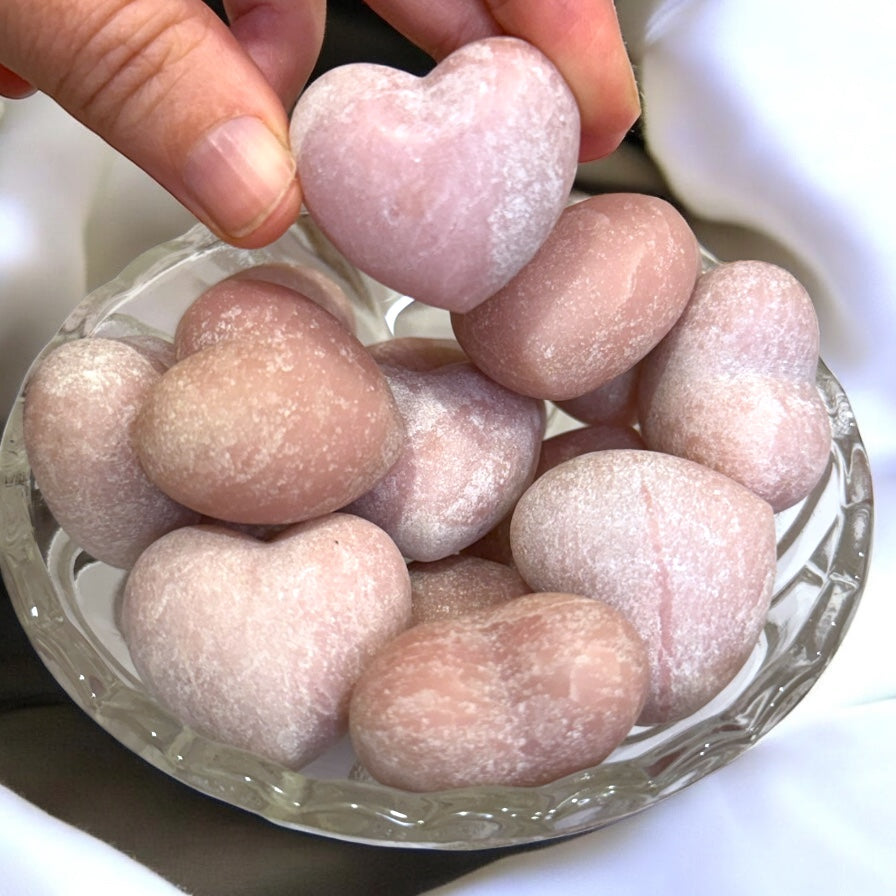 Puffy Pink Opal Heart | Intuitively Chosen