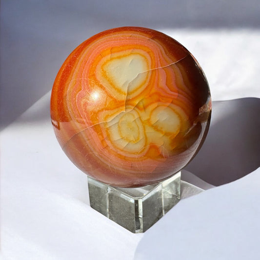 Carnelian Sphere (f) 6cm scratched polish