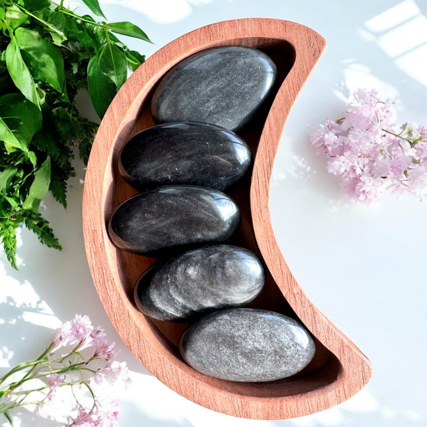 Silver Sheen Obsidian Palmstones | Intuitively Chosen