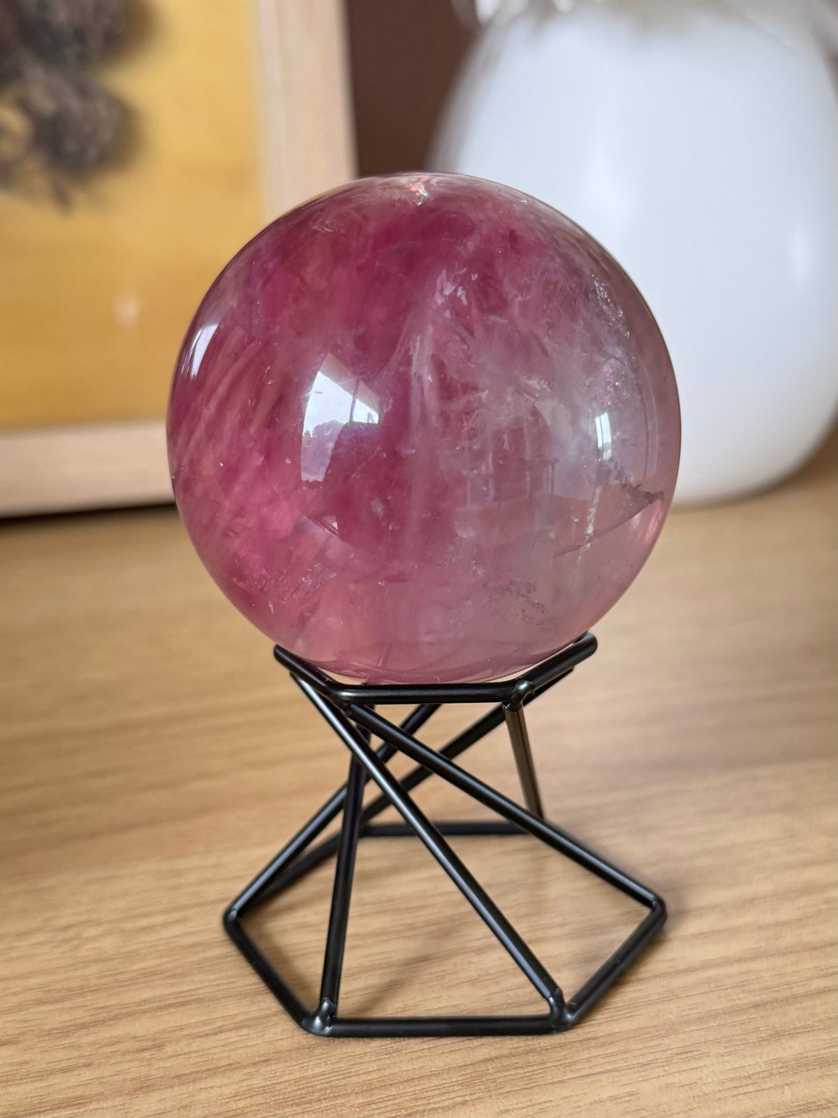 Watermelon Fluorite Sphere