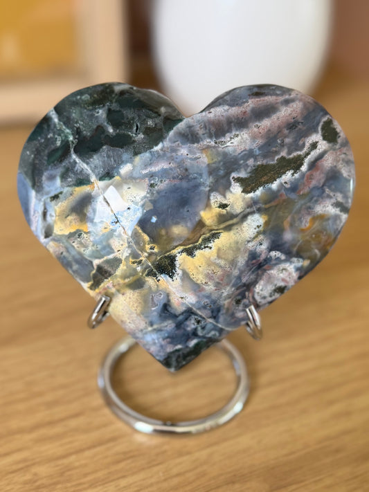 Sea Jasper Heart Carving