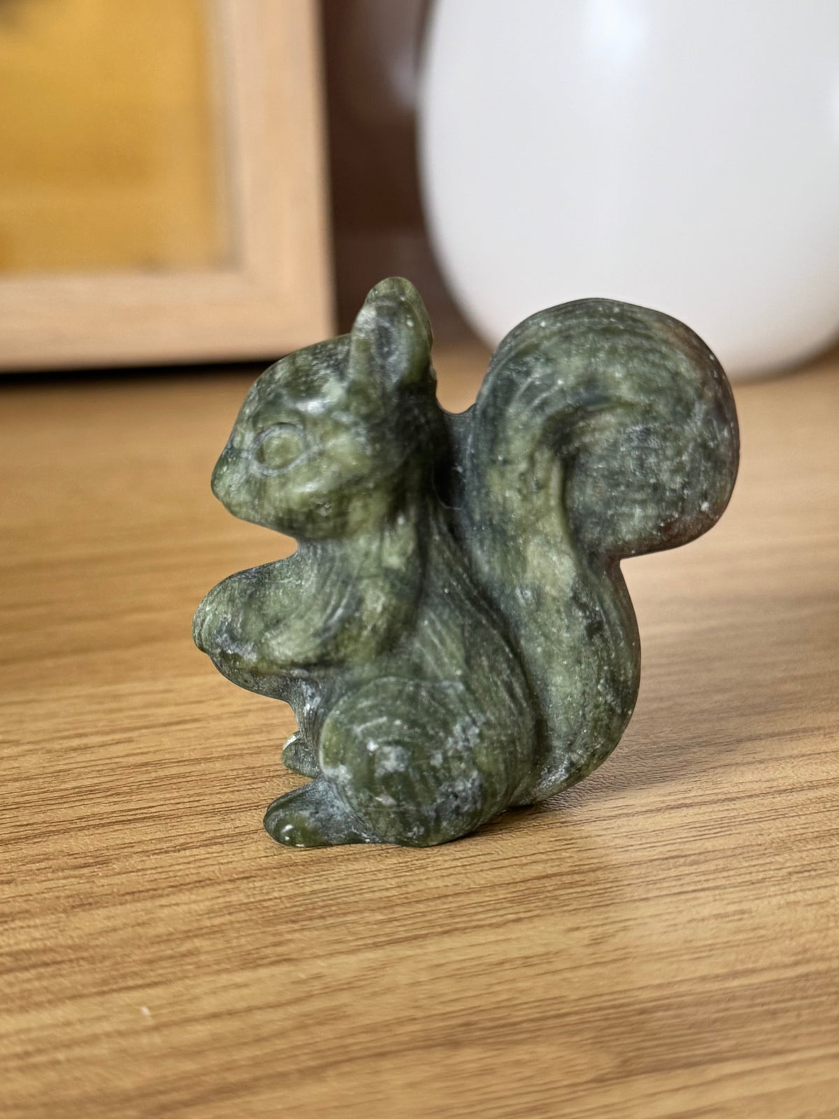 Serpentine Squirrel Carving