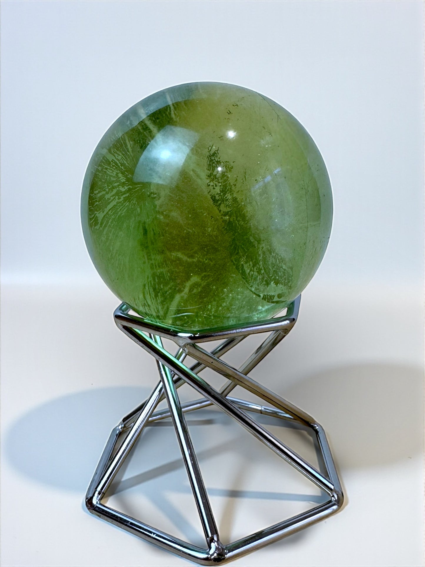 Green Apple Fluorite Sphere 4.5cm
