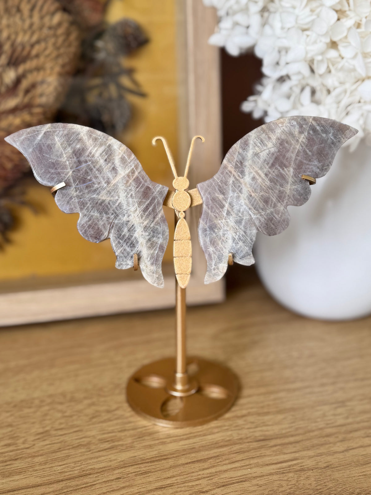 Moonstone Butterfly on Stand
