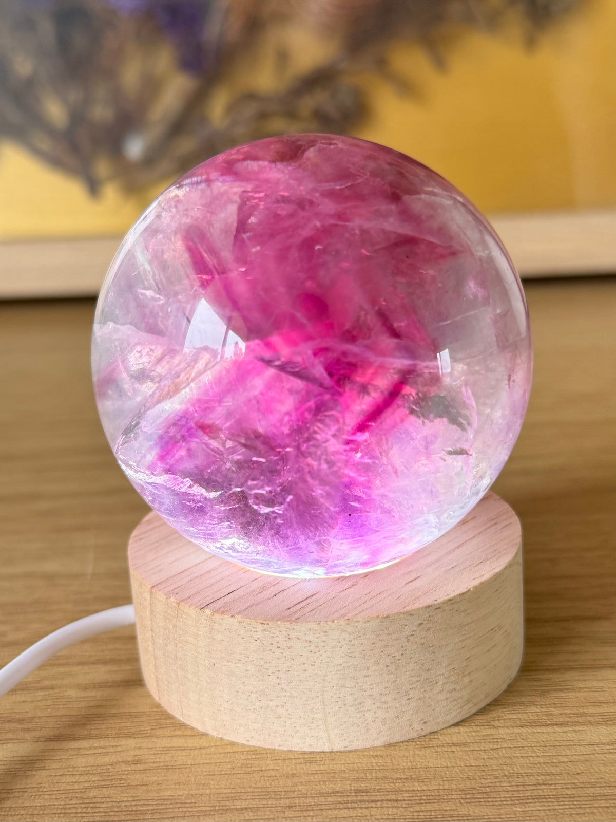 Watermelon Fluorite Sphere
