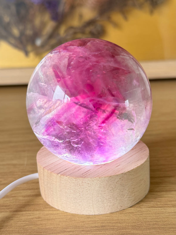 Watermelon Fluorite Sphere
