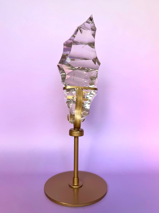 Sculpted HQ Clear Quartz on Stand