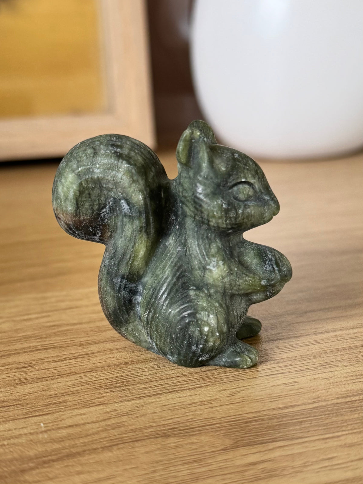 Serpentine Squirrel Carving