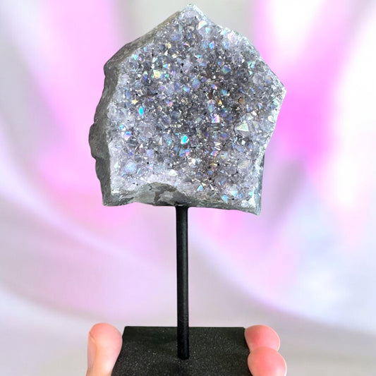 Aura Amethyst Cluster on Stand (I)