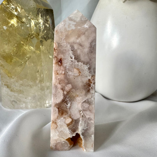 Pink Amethyst and Flower Agate Point (Z) 9cm