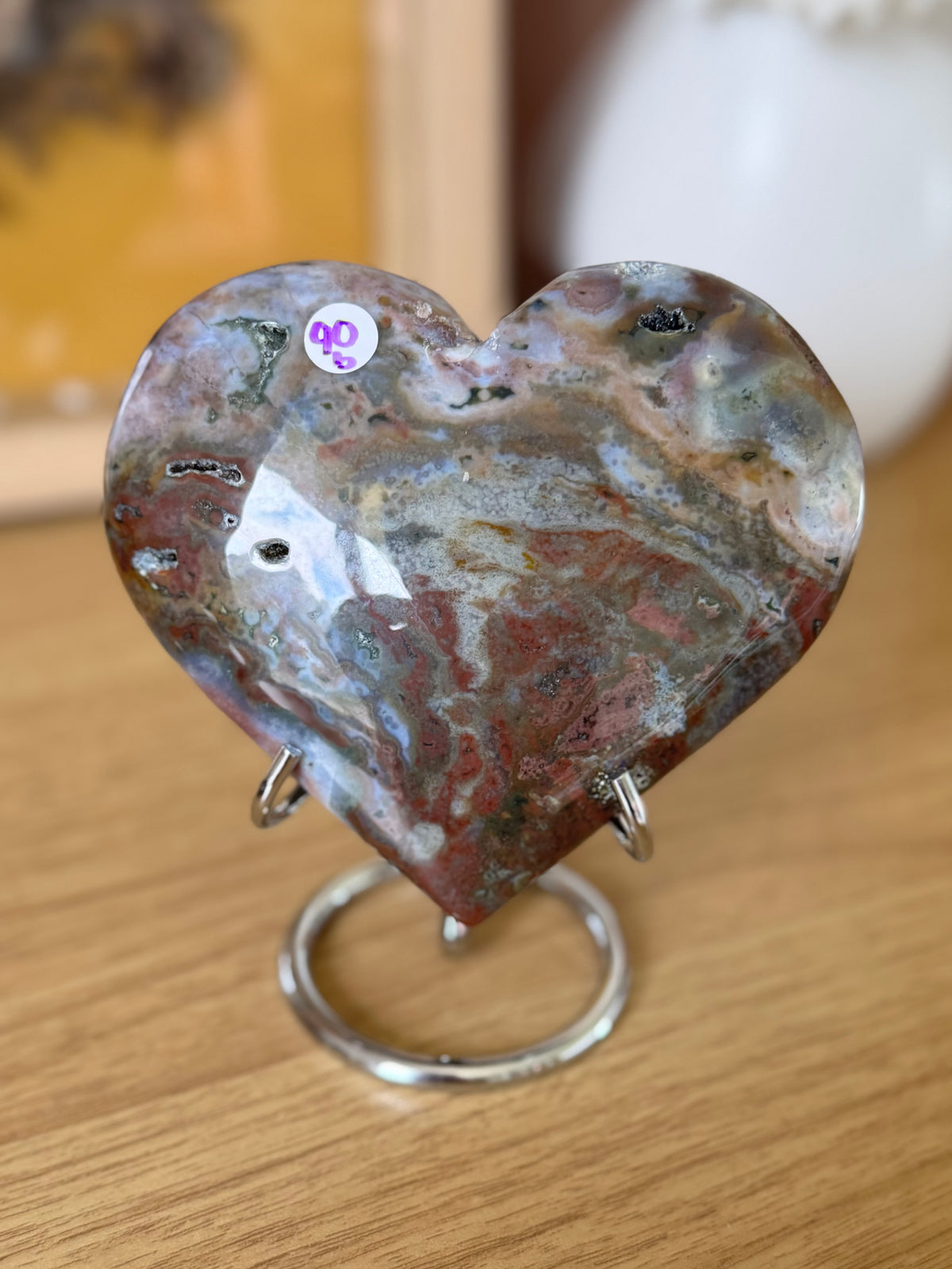 Sea Jasper Heart Carving