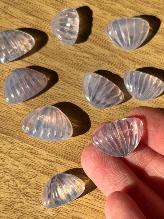 Lavender Moon Quartz Mini Shell Carving | Intuitively Chosen