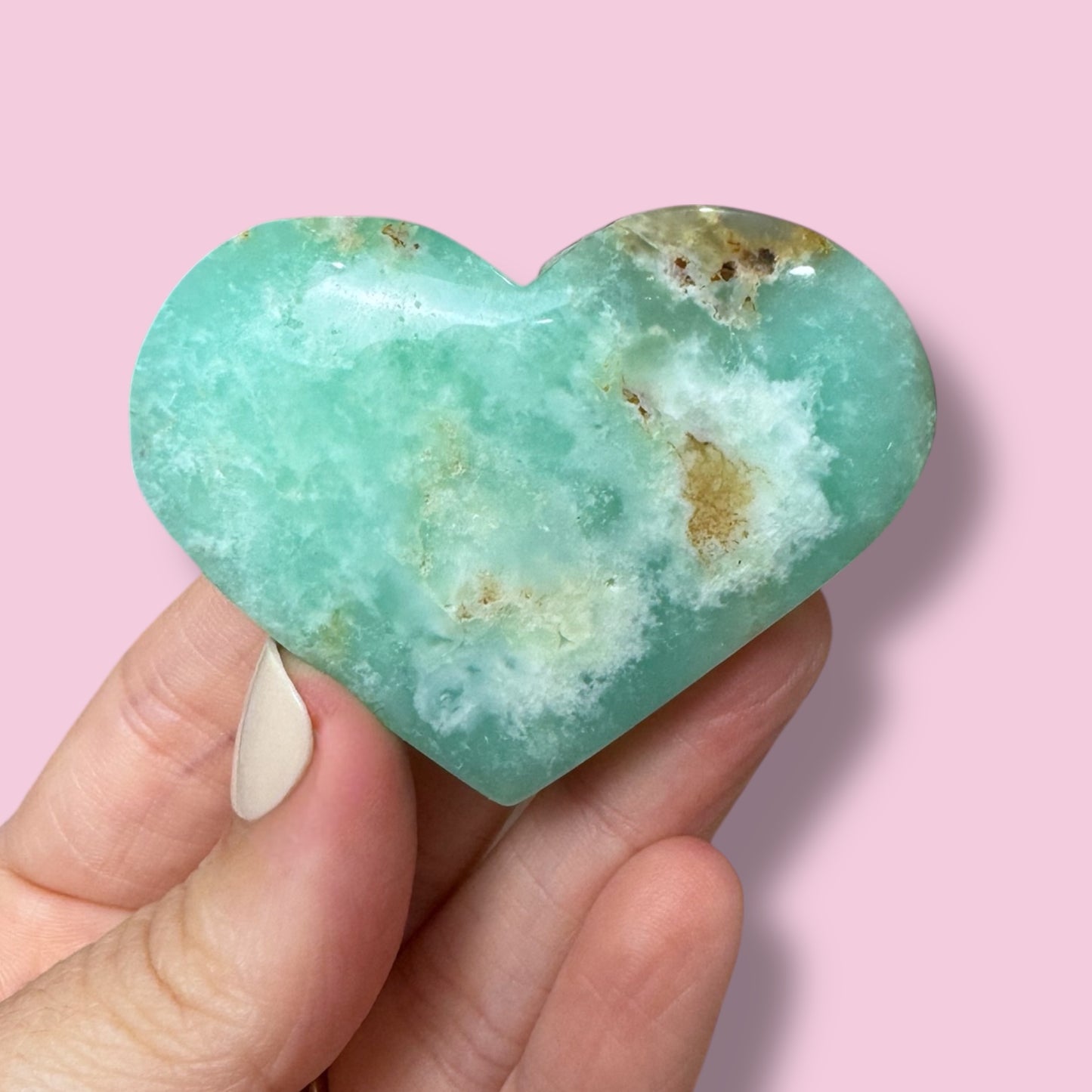Australian Chrysoprase Heart Carving