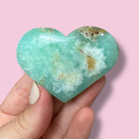 Australian Chrysoprase Heart Carving