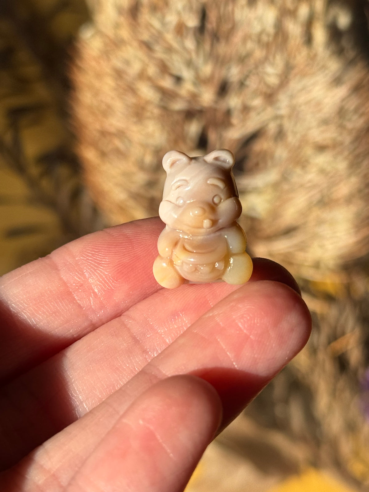 Alashan Agate Mini Winnie the Pooh Carving