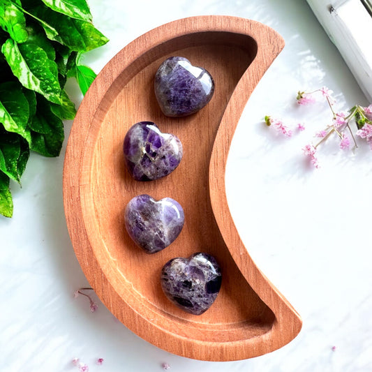 Amethyst Heart Carvings