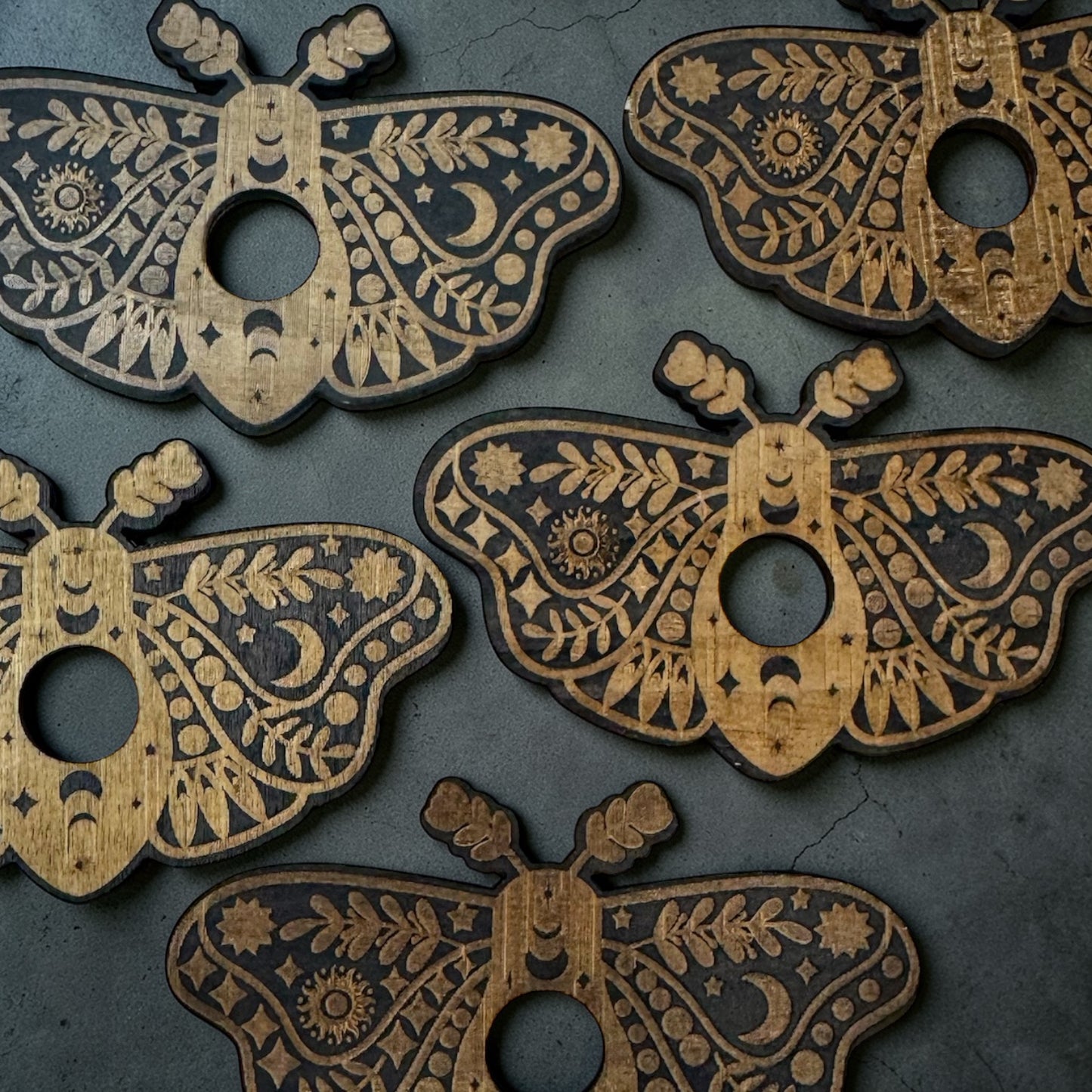 Moth Wooden Sphere Stand