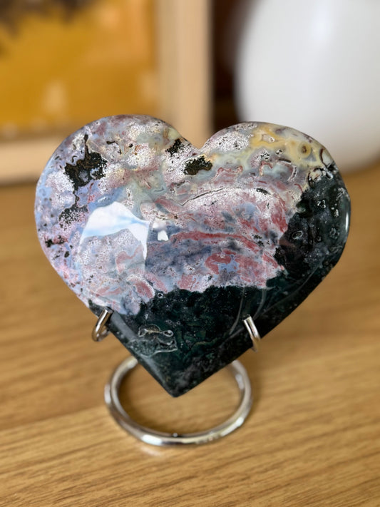 Sea Jasper Heart Carving