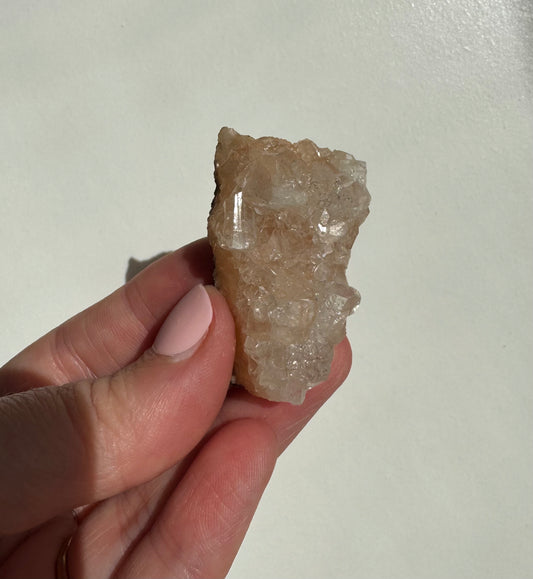 Peach Diamond Apophyllite Cluster/Specimen