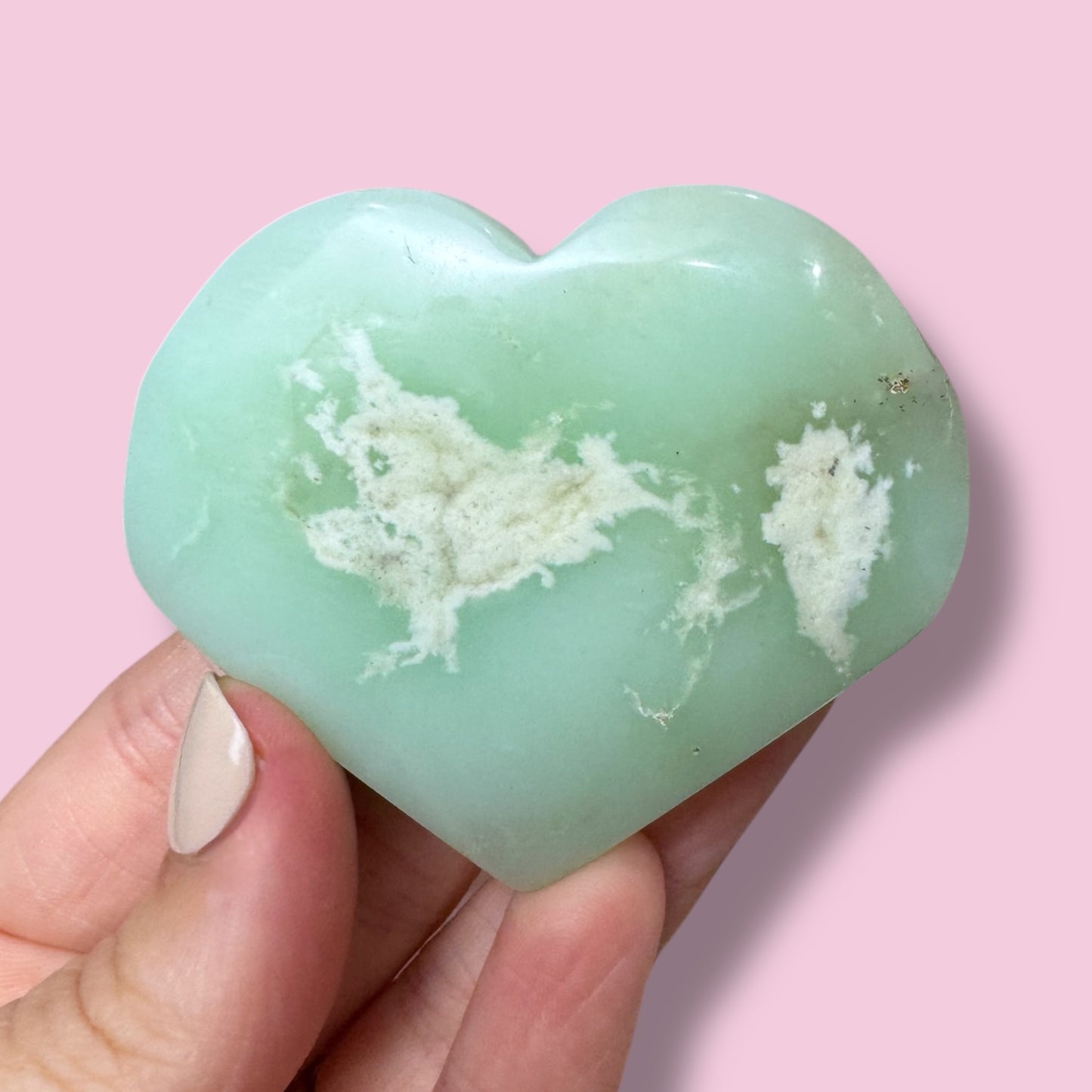 Australian Chrysoprase Heart Carving