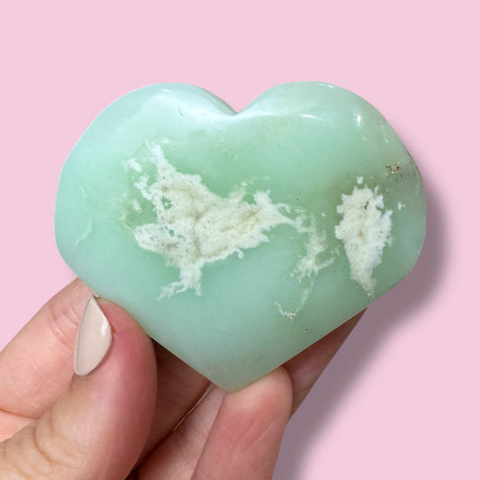 Australian Chrysoprase Heart Carving