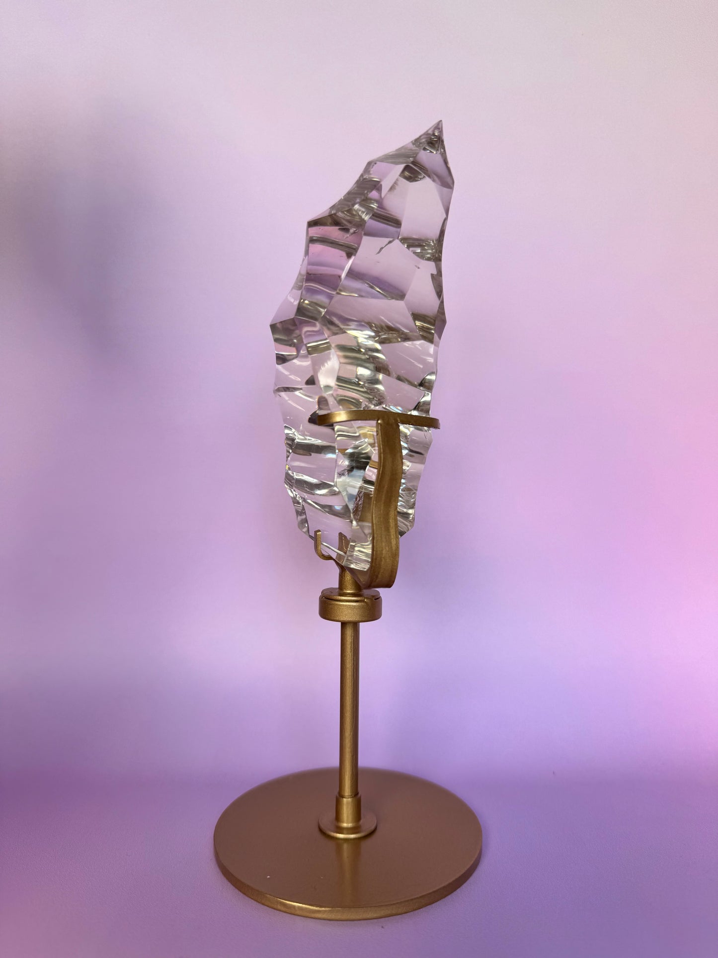 Sculpted HQ Clear Quartz on Stand