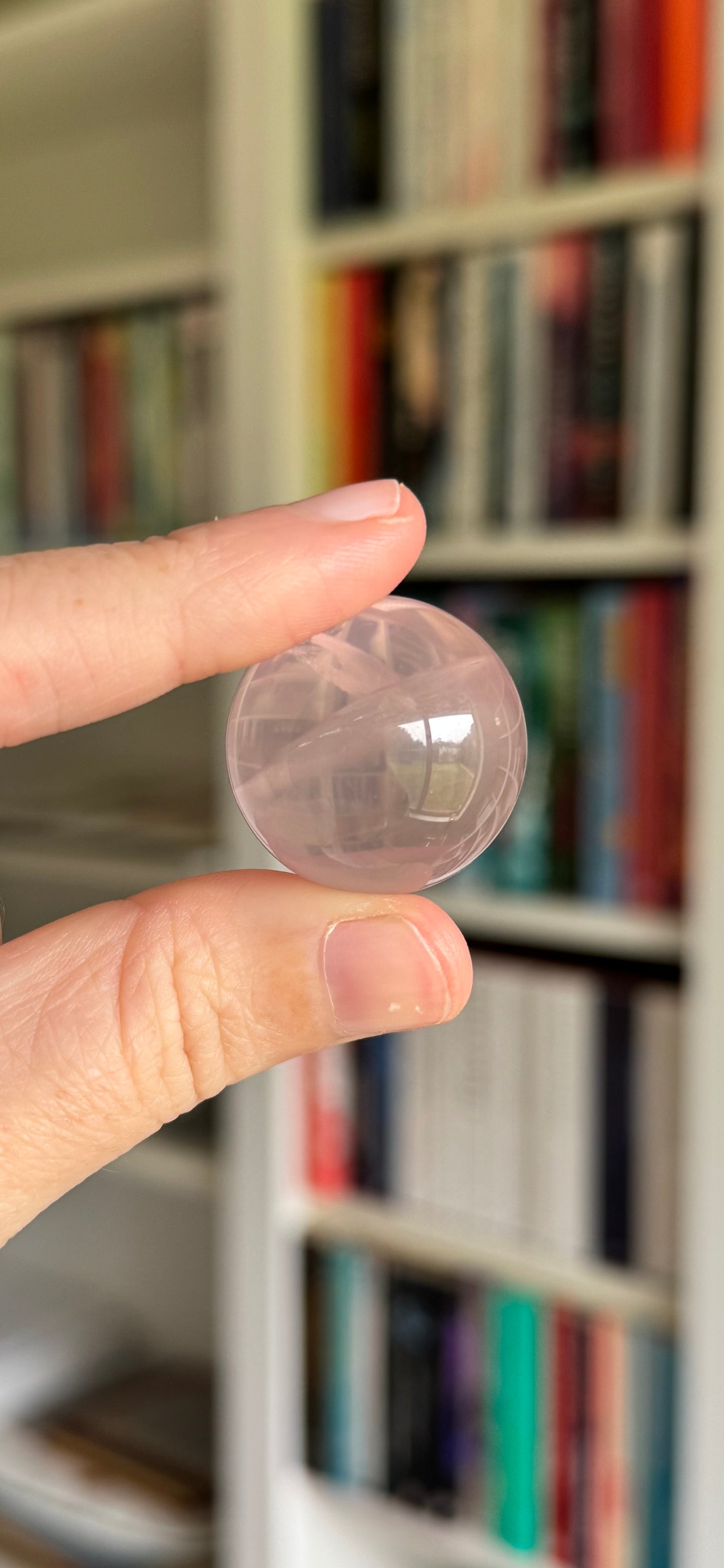 HQ Water Rose Quartz Sphere with Asterim