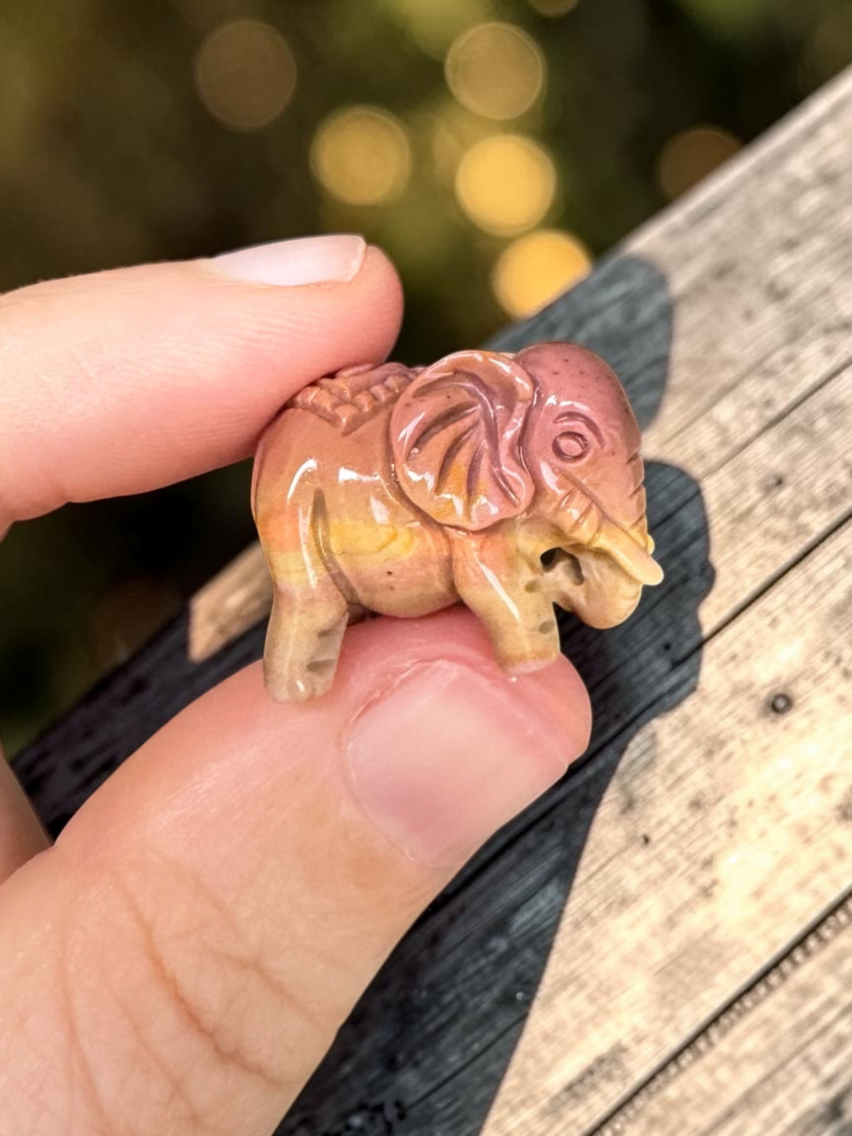 Alashan Agate Mini Elephant Carving