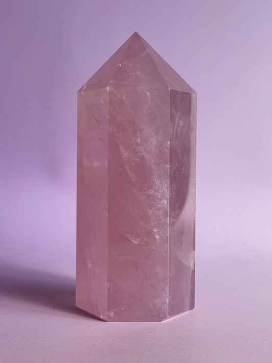 Lavender Rose Quartz Tower (y)