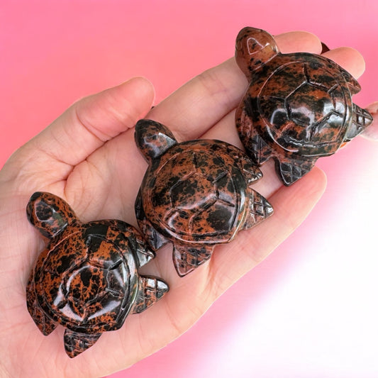 Mahogany Obsidian Turtle Carving | Intuitively Chosen