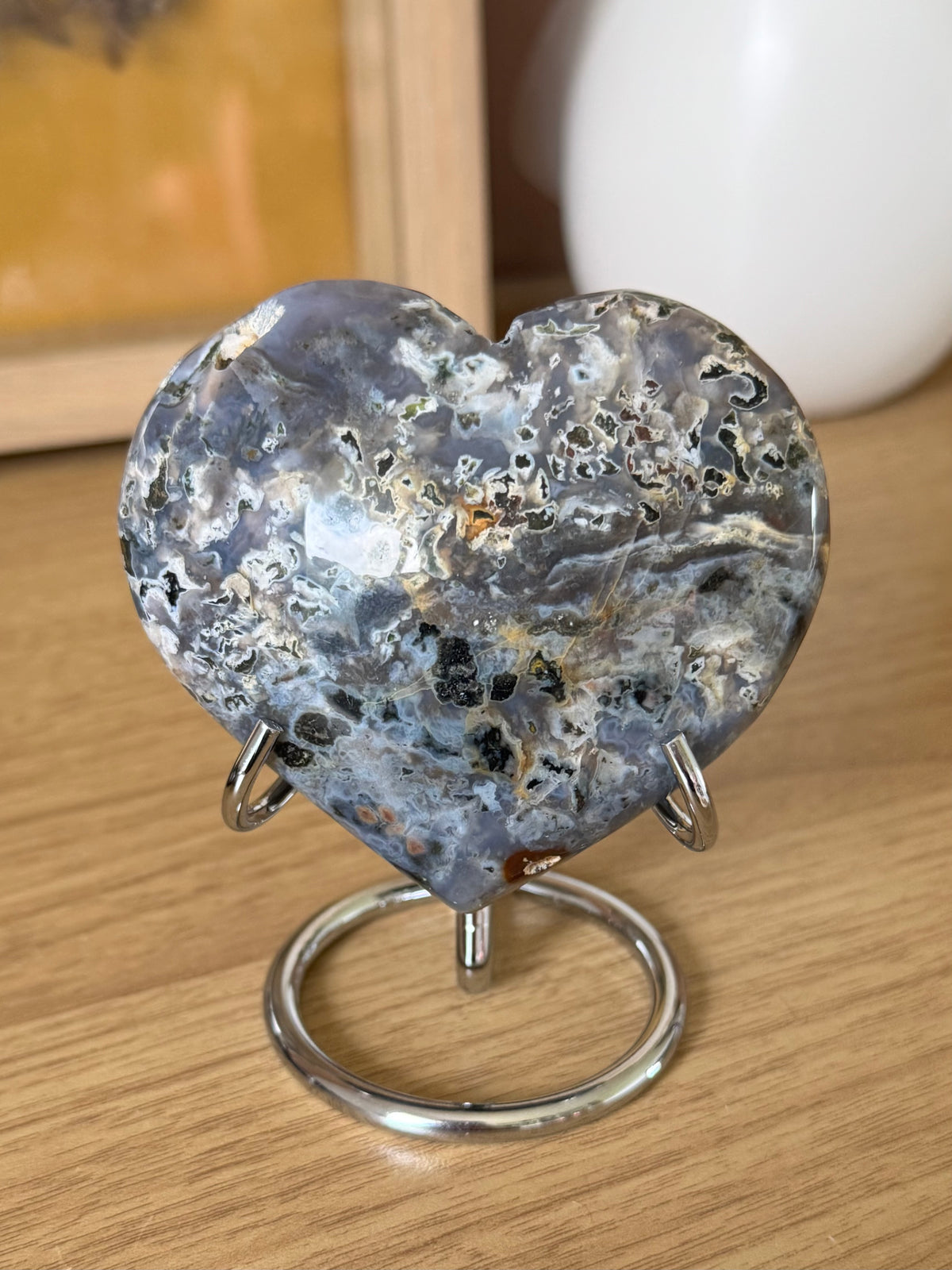 Sea Jasper Heart Carving