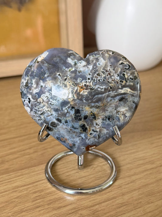 Sea Jasper Heart Carving