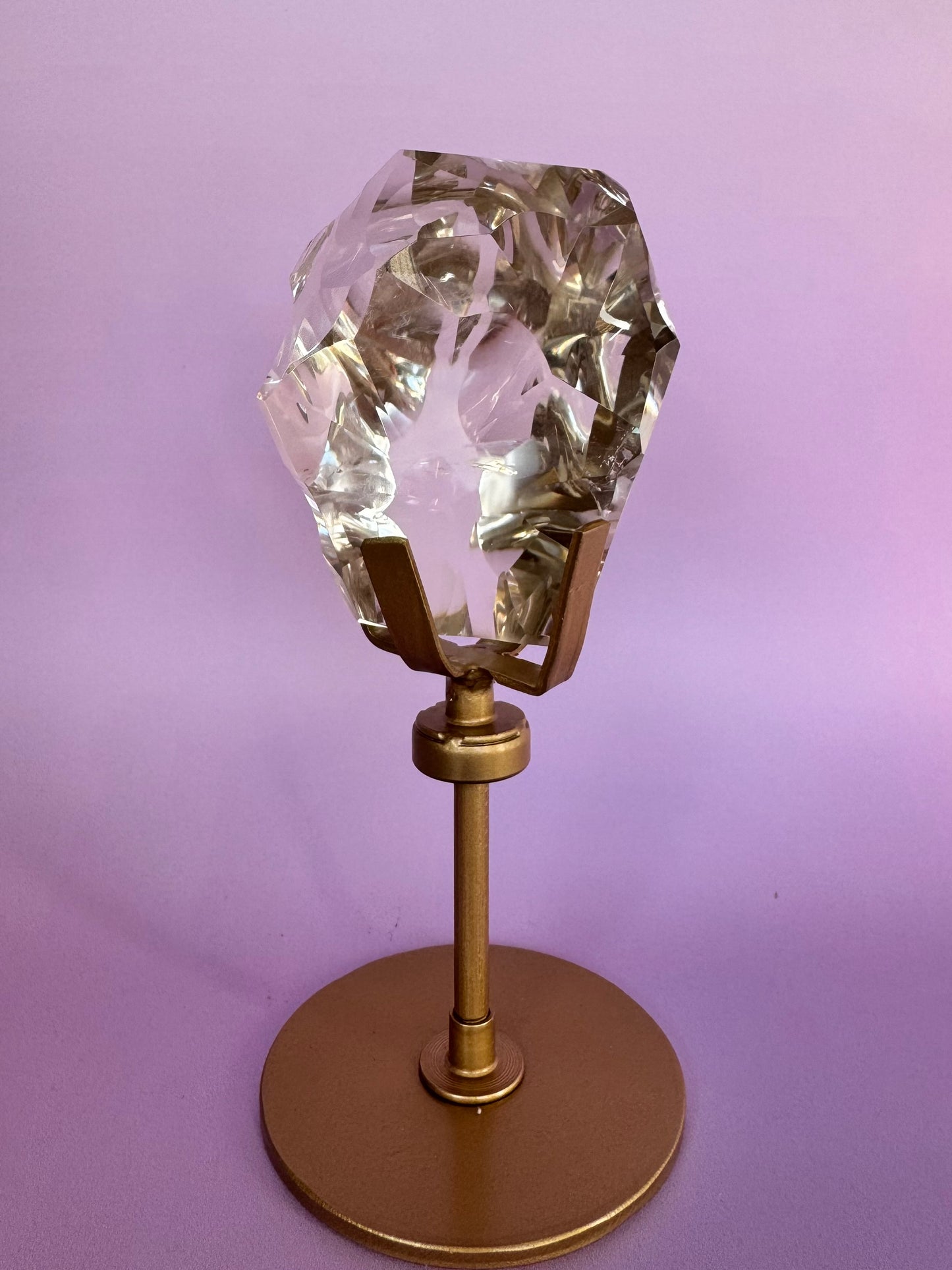 Sculpted HQ Clear Quartz on Stand