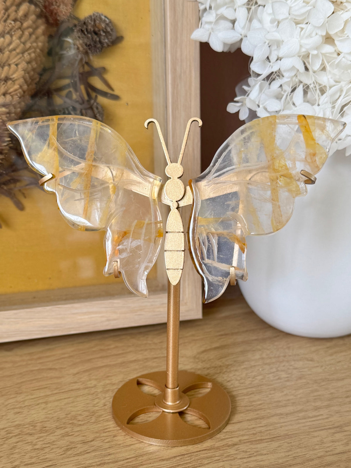 Imperfect - Golden Healer Butterfly on Stand