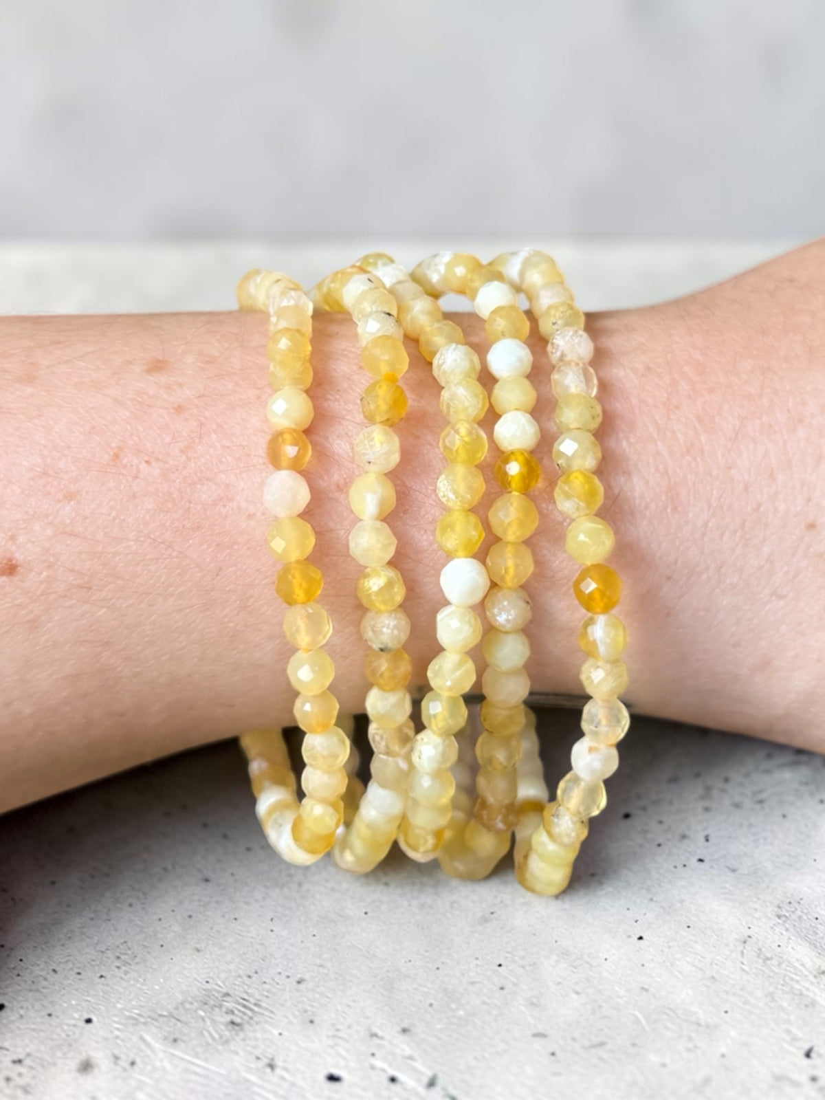 Yellow Calcite Faceted Bead Bracelets