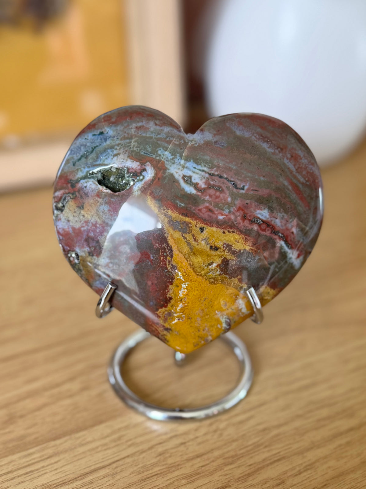 Sea Jasper Heart Carving