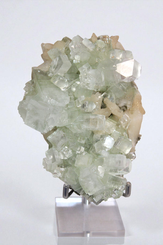 Sea Foam Green Apophyllite with Peach Silbite Specimen