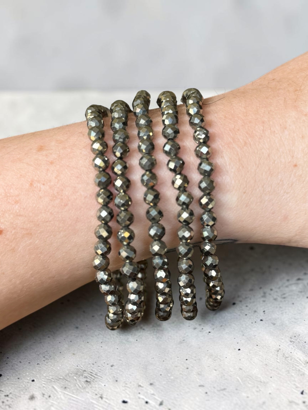 Pyrite Faceted Bead Bracelets