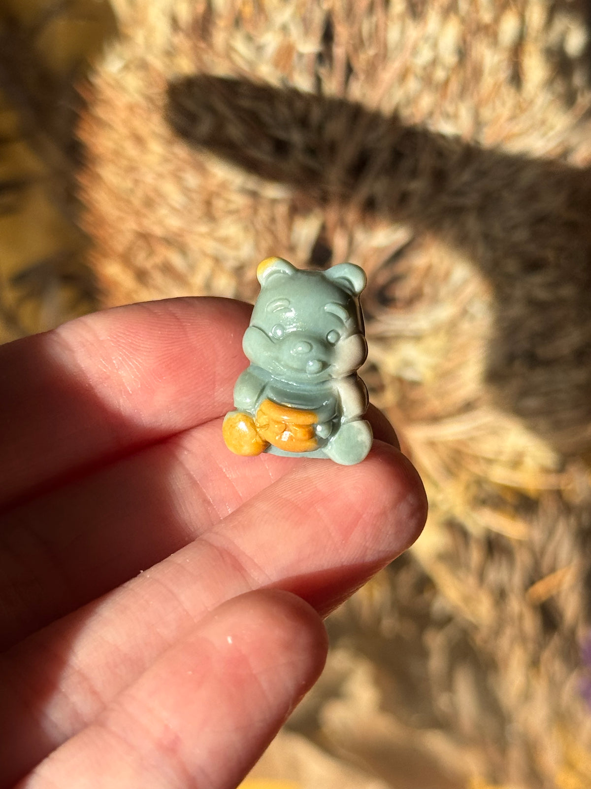 Alashan Agate Mini Winnie the Pooh Carving