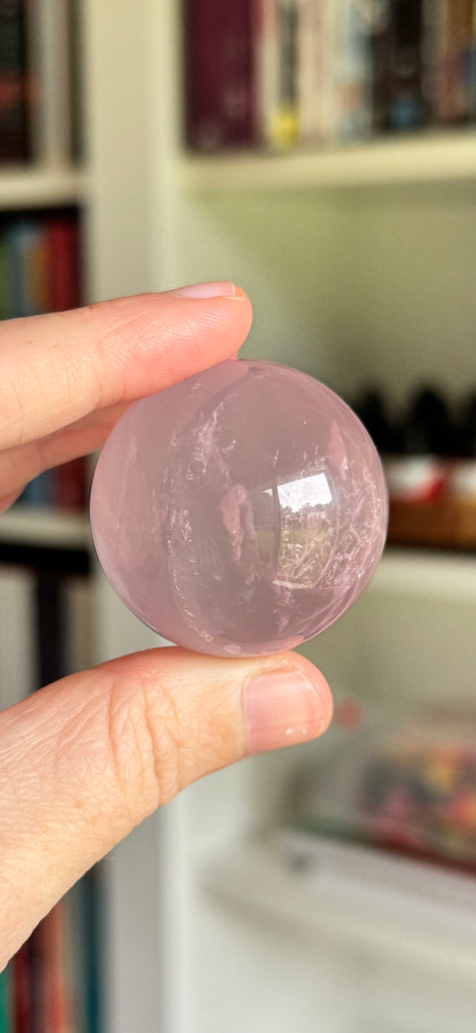 HQ Bubblegum Rose Quartz Sphere with Asterism