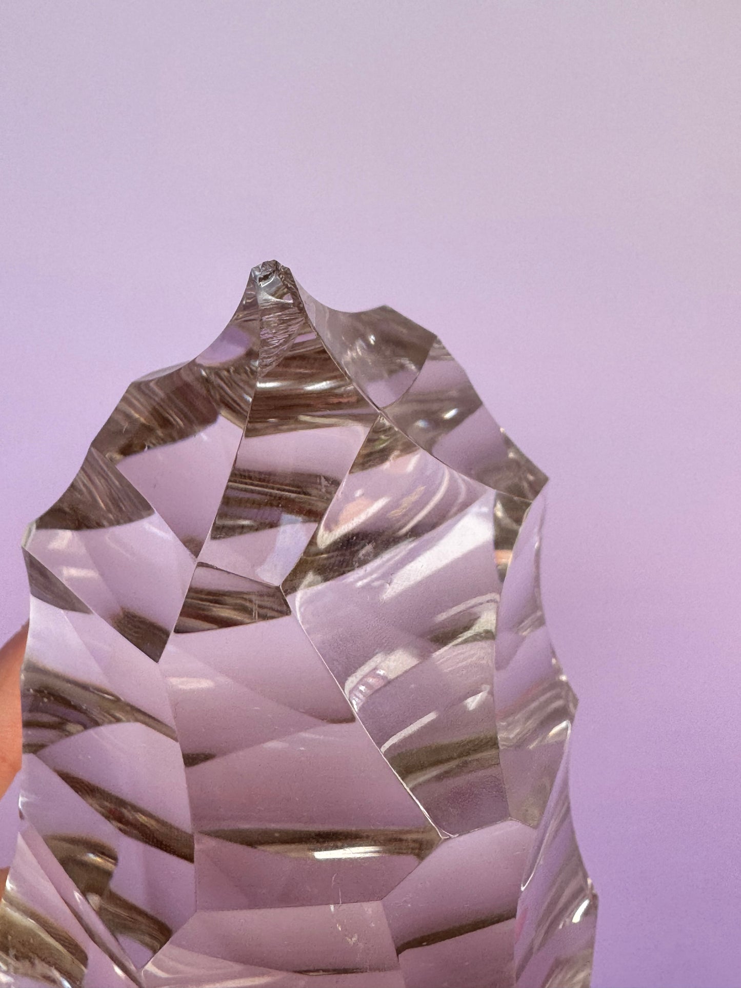 Sculpted HQ Clear Quartz on Stand