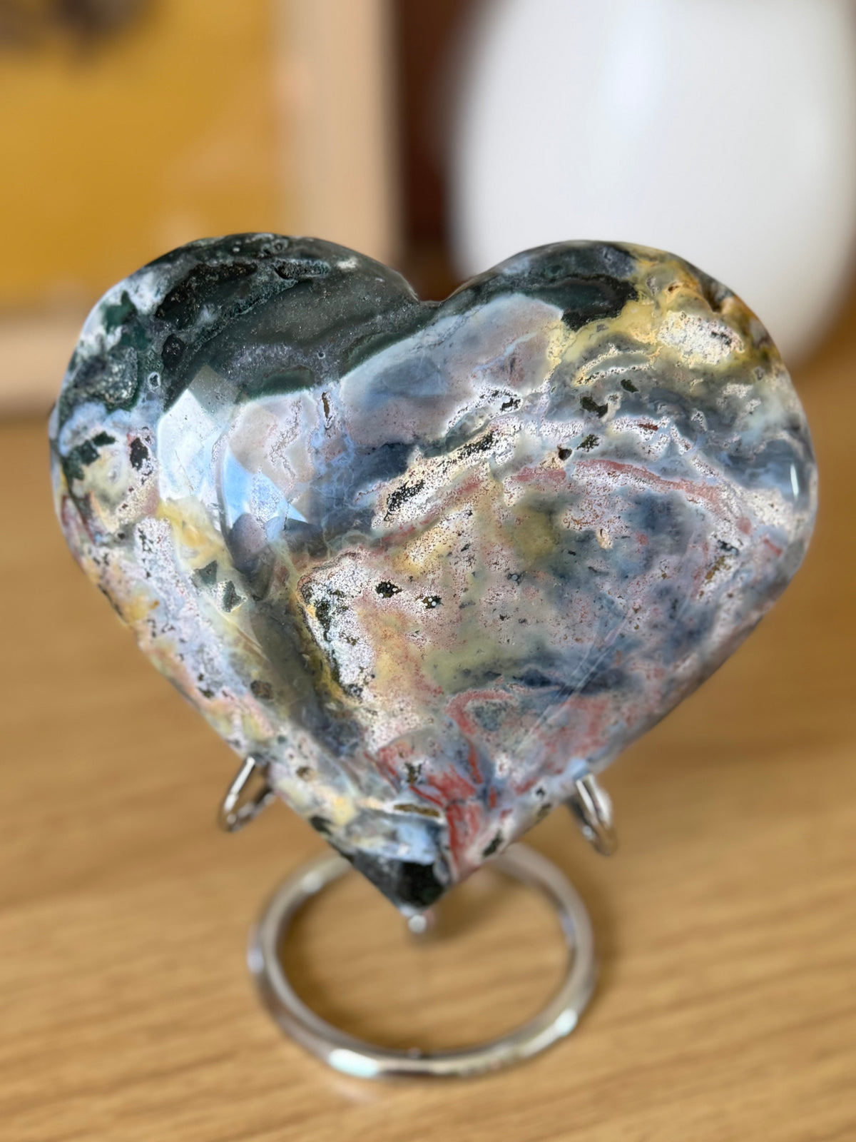 Sea Jasper Heart Carving