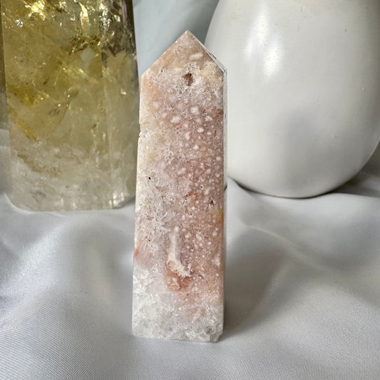 Pink Amethyst and Flower Agate Point (A) 8.5cm